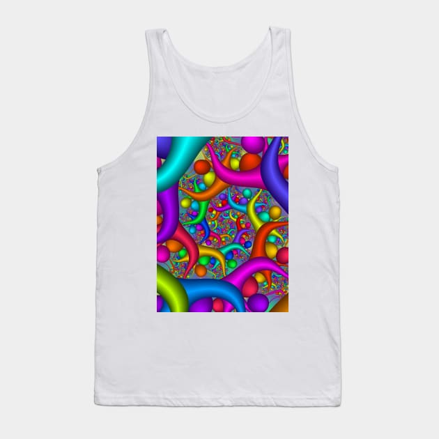 Infinite Coloured Orbs Spiral Abstract Pattern Tank Top by pinkal